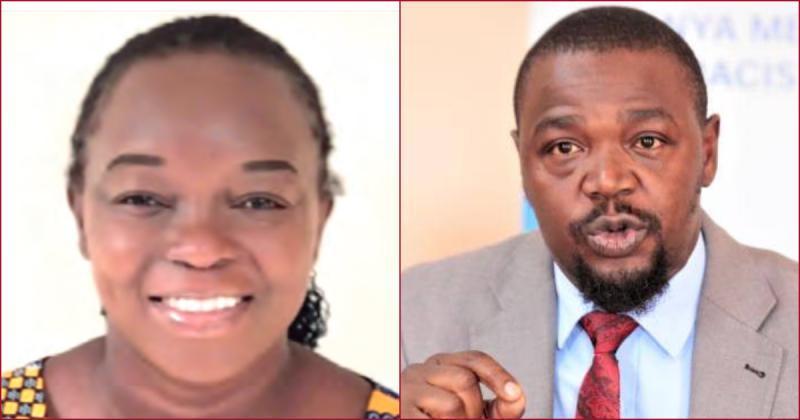 Collaged photos of new Health CS nominee Debra Mlongo and KMPDU secretary general Davji Atellah.